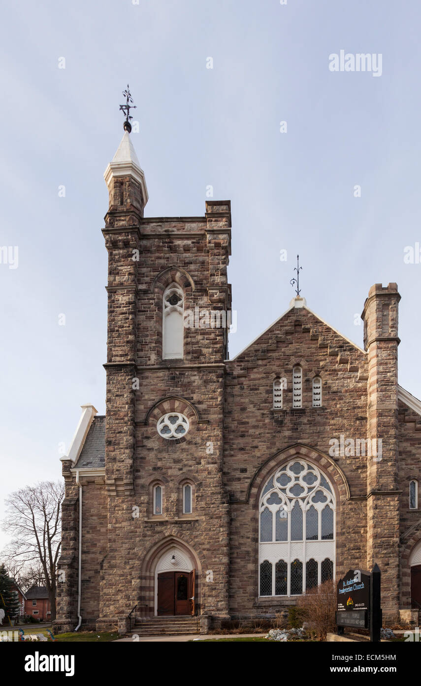 St. Andrews Presbyterian Church in der Innenstadt von Brampton, Ontario, Kanada. Stockfoto