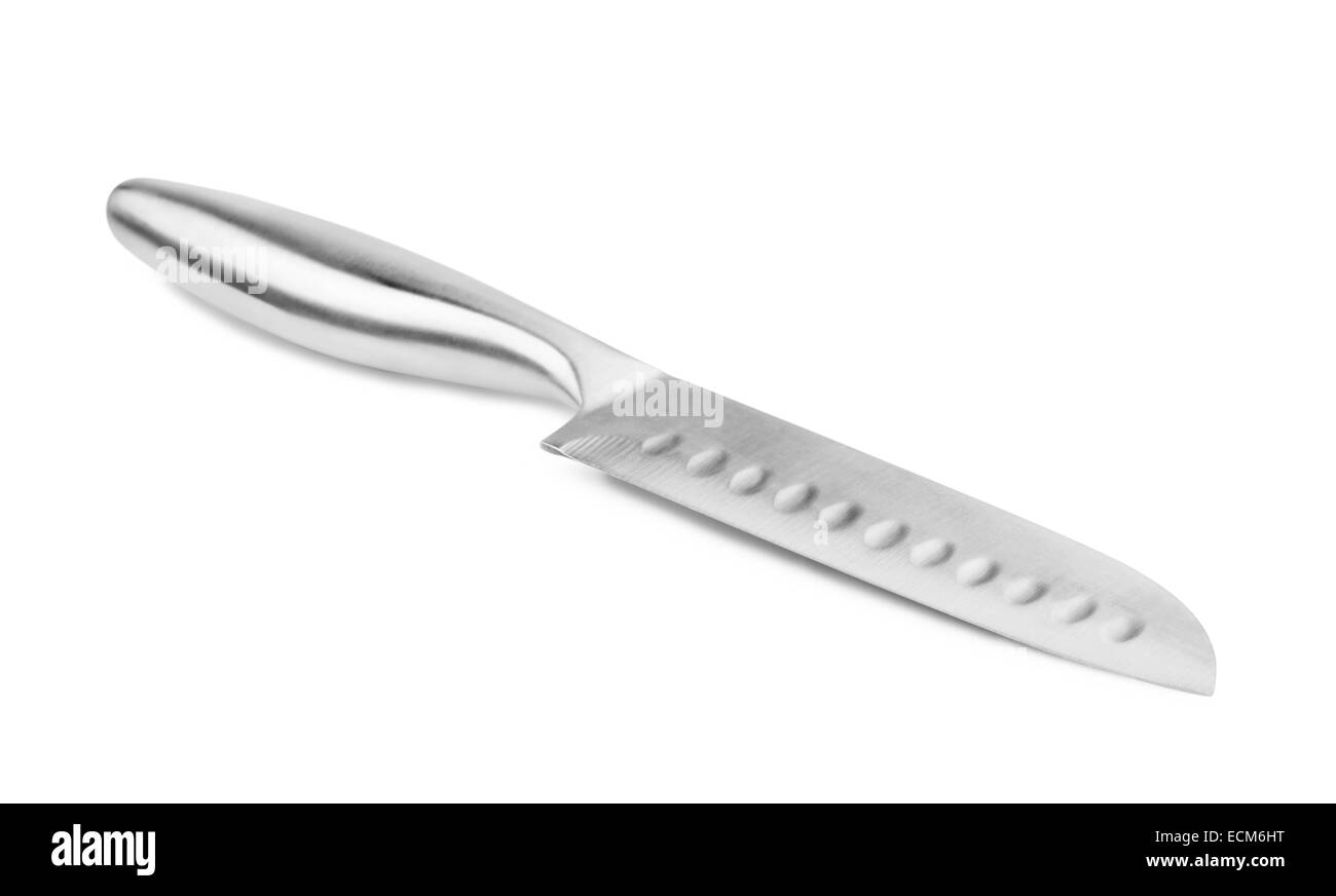 Küchenmesser auf weißem Hintergrund Stockfoto