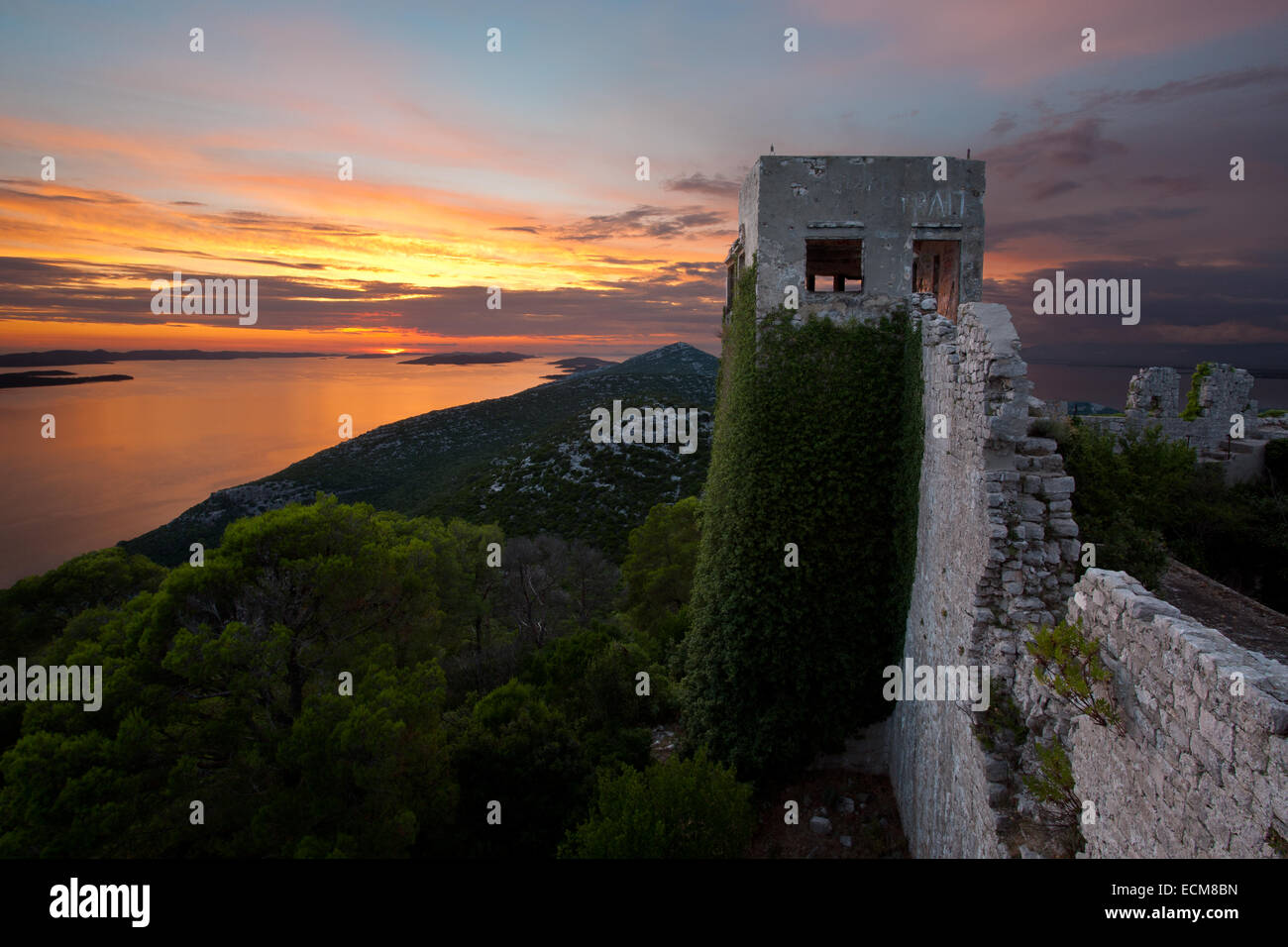 St.Michael Fort, Insel Ugljan, Dalmatien, Kroatien Stockfoto