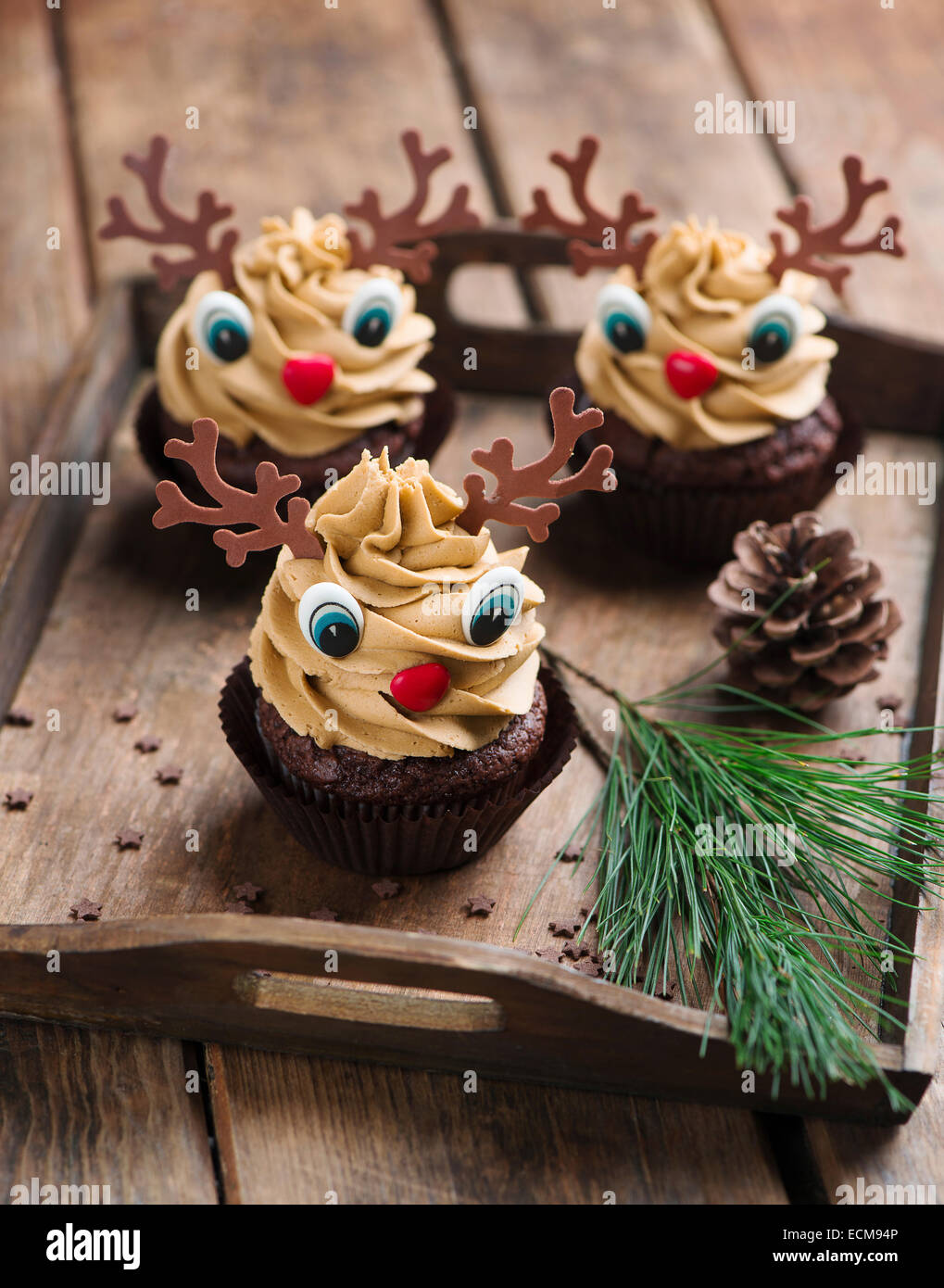 Weihnachts-Muffins Stockfoto