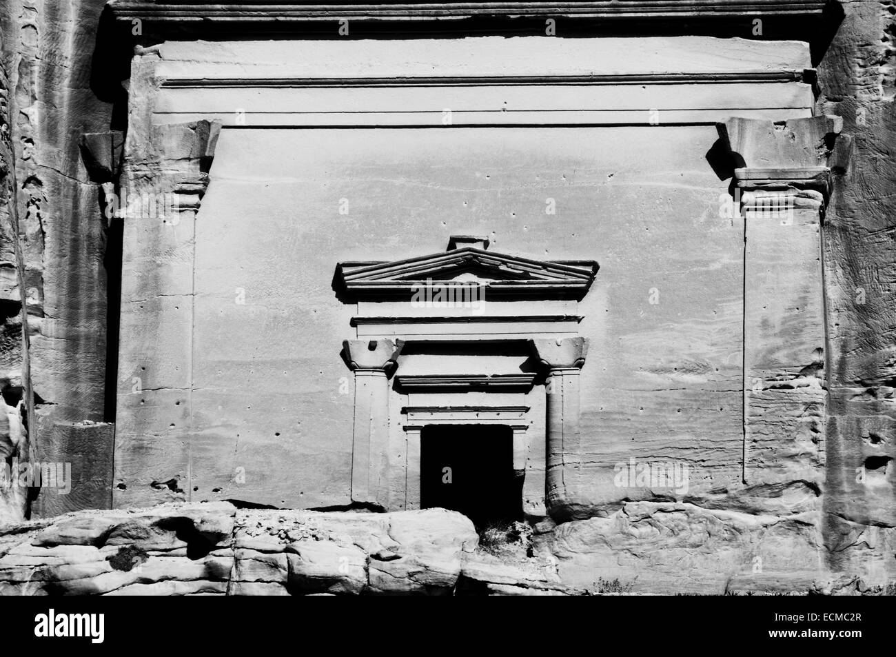 Die geschnitzten Grab des Uneishu in Petra, Jordanien Stockfoto