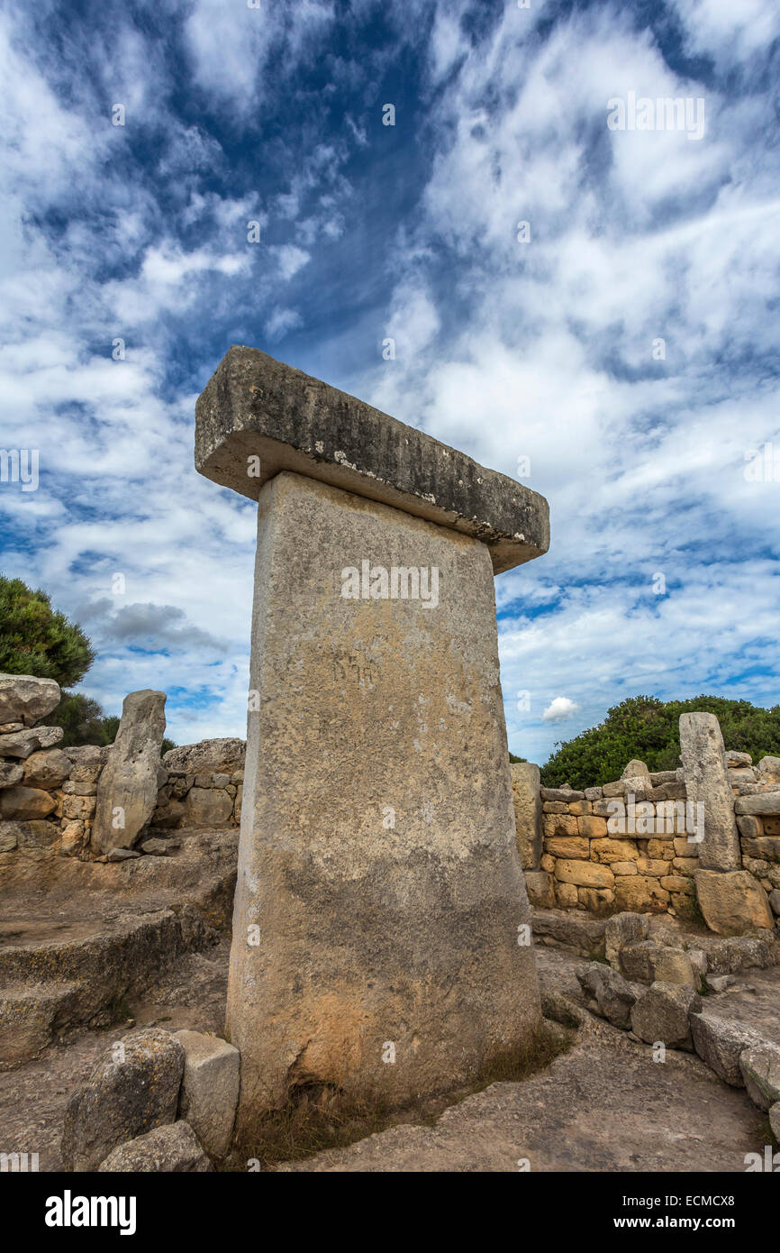 Torralba d ' en Salord, talayotische und mittelalterliches Dorf, Megalithen, 2000 v. Chr. archäologische Stätte, Menorca, Balearen Stockfoto