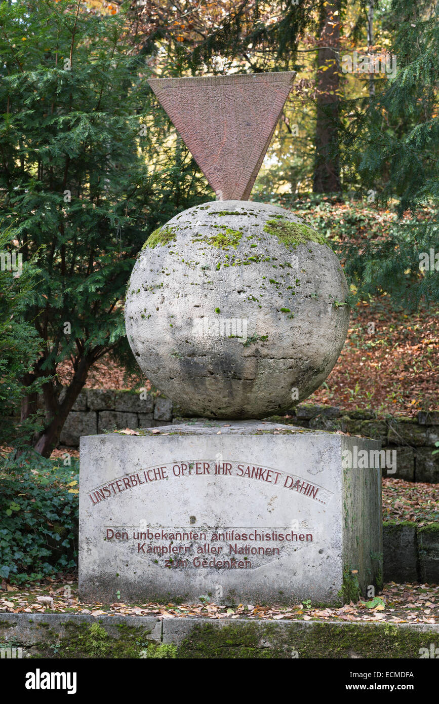 Gedenkstätte für die Opfer der Buchenwald Konzentration Lager, 1948, Hauptfriedhof Friedhof, Weimar, Thüringen, Deutschland Stockfoto