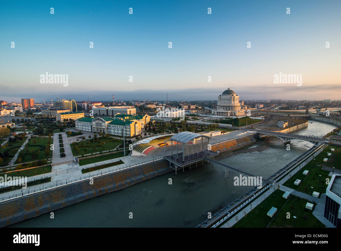Blick auf die Stadt, Grosny, Tschetschenien, Kaukasus, Russland Stockfoto
