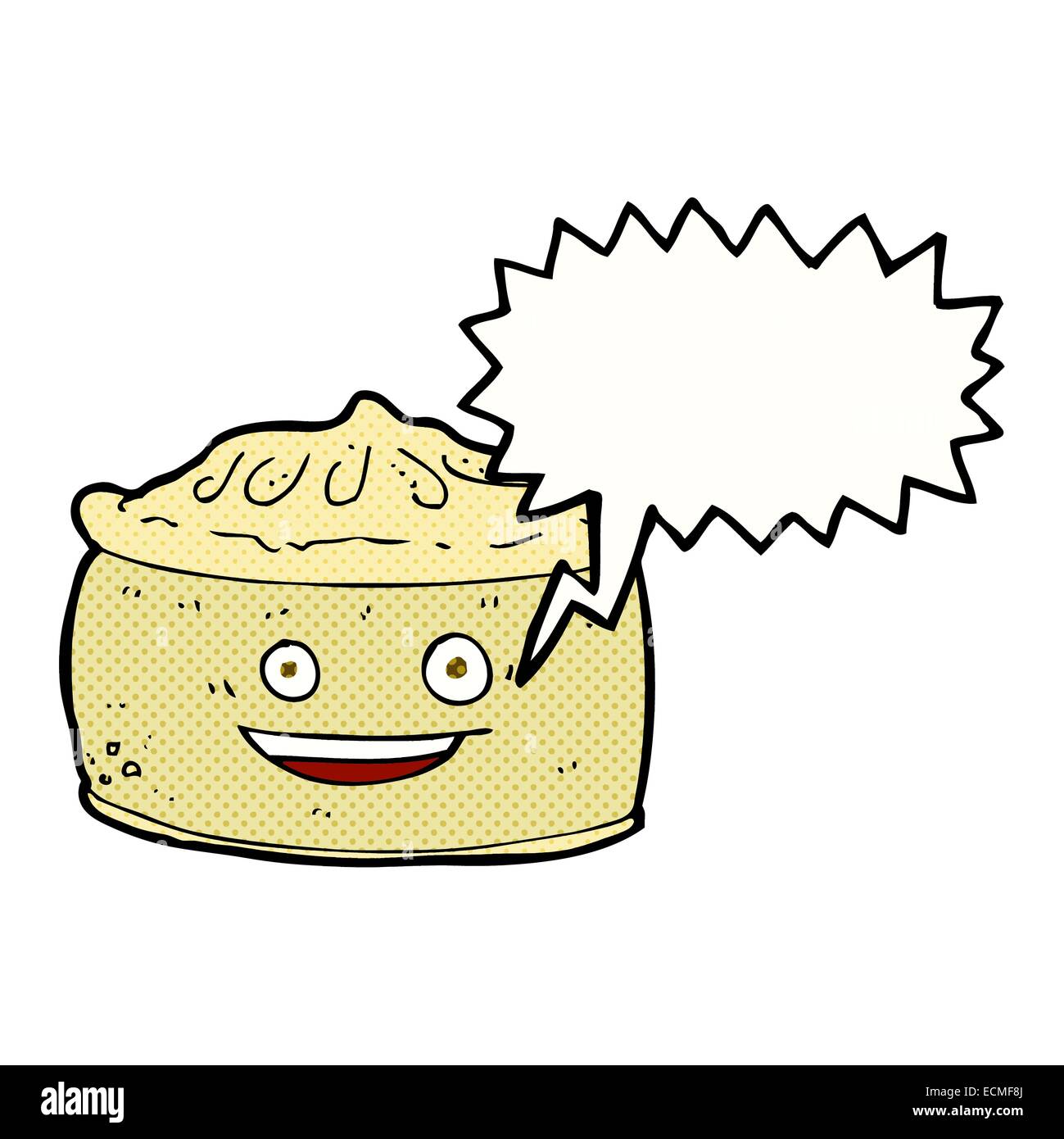 Cartoon-Torte mit Sprechblase Stock-Vektorgrafik - Alamy