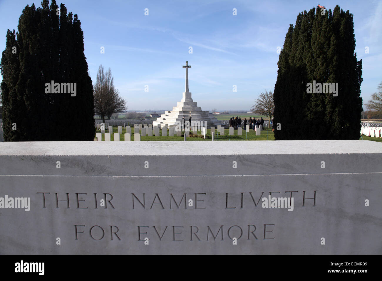 Tyne Cot Friedhof und Denkmal für die Ruhestätte der 12000 Commonwealth-Soldaten, mehr als 8300 unbekannten missing.final. Stockfoto