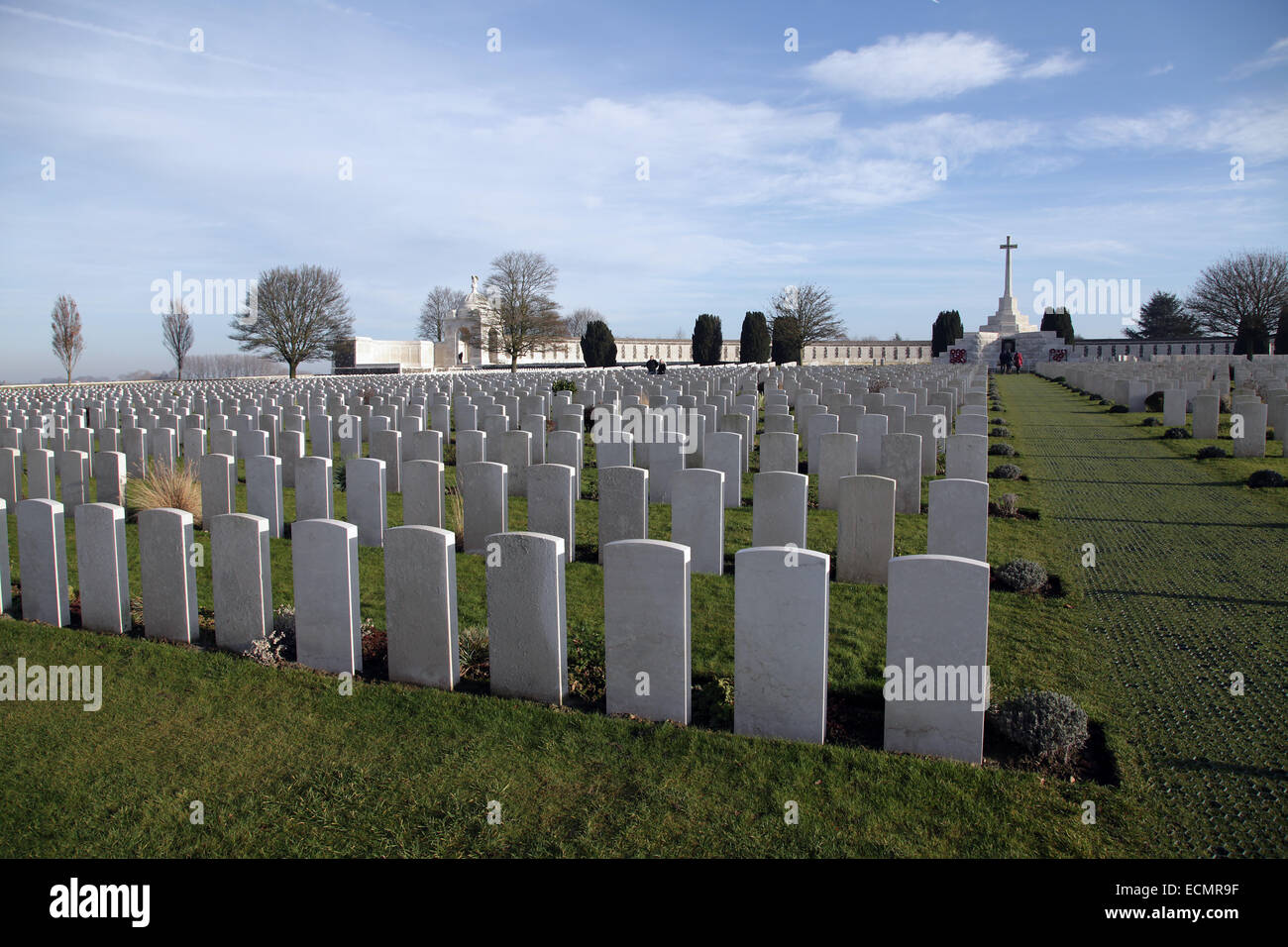 Tyne Cot Friedhof und Denkmal für die Ruhestätte der 12000 Commonwealth-Soldaten, mehr als 8300 unbekannten missing.final. Stockfoto