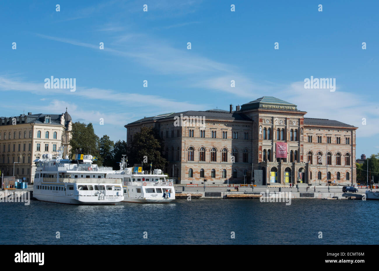 Stockholm-Schweden-National-Museum auf dem Wasser in Innenstadt Stockfoto
