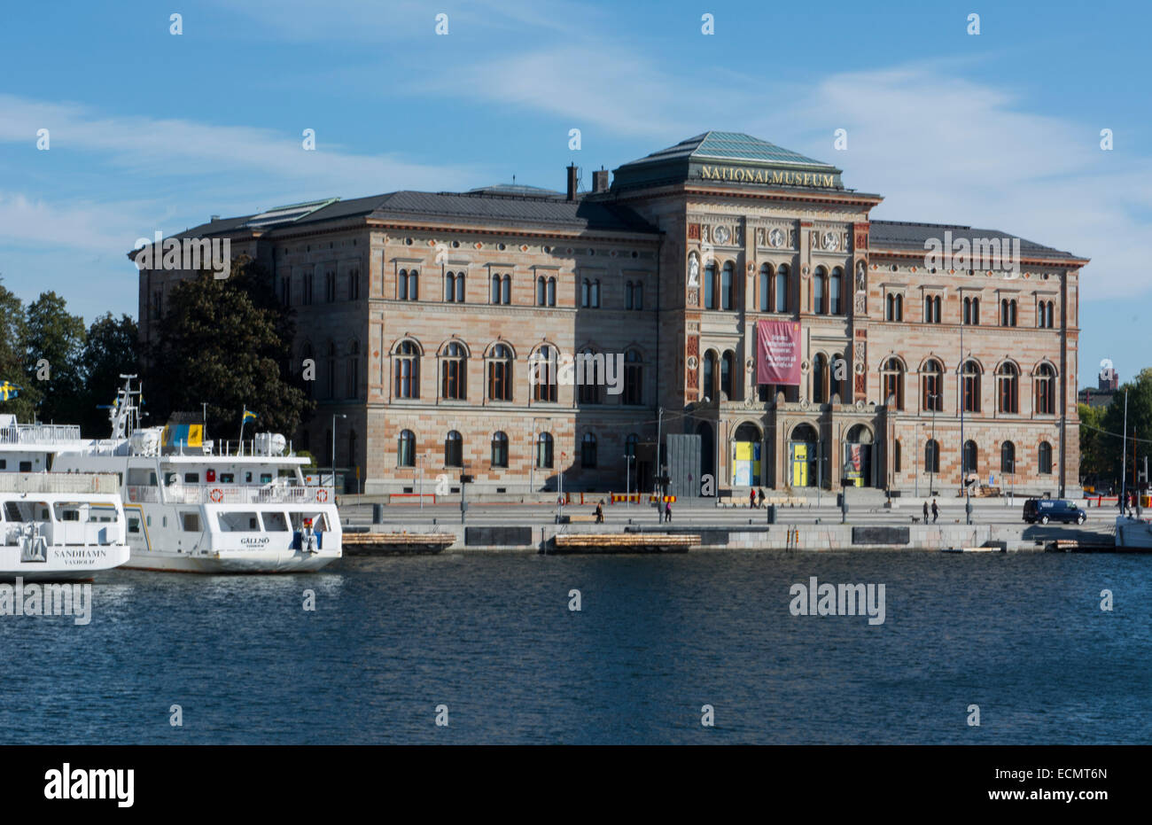 Stockholm-Schweden-National-Museum auf dem Wasser in Innenstadt Stockfoto