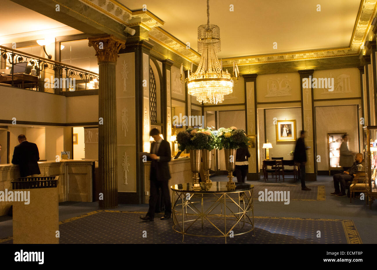 Stockholm Schweden exklusives Grand Hotel Lobby teurer Luxushotel Stockfoto