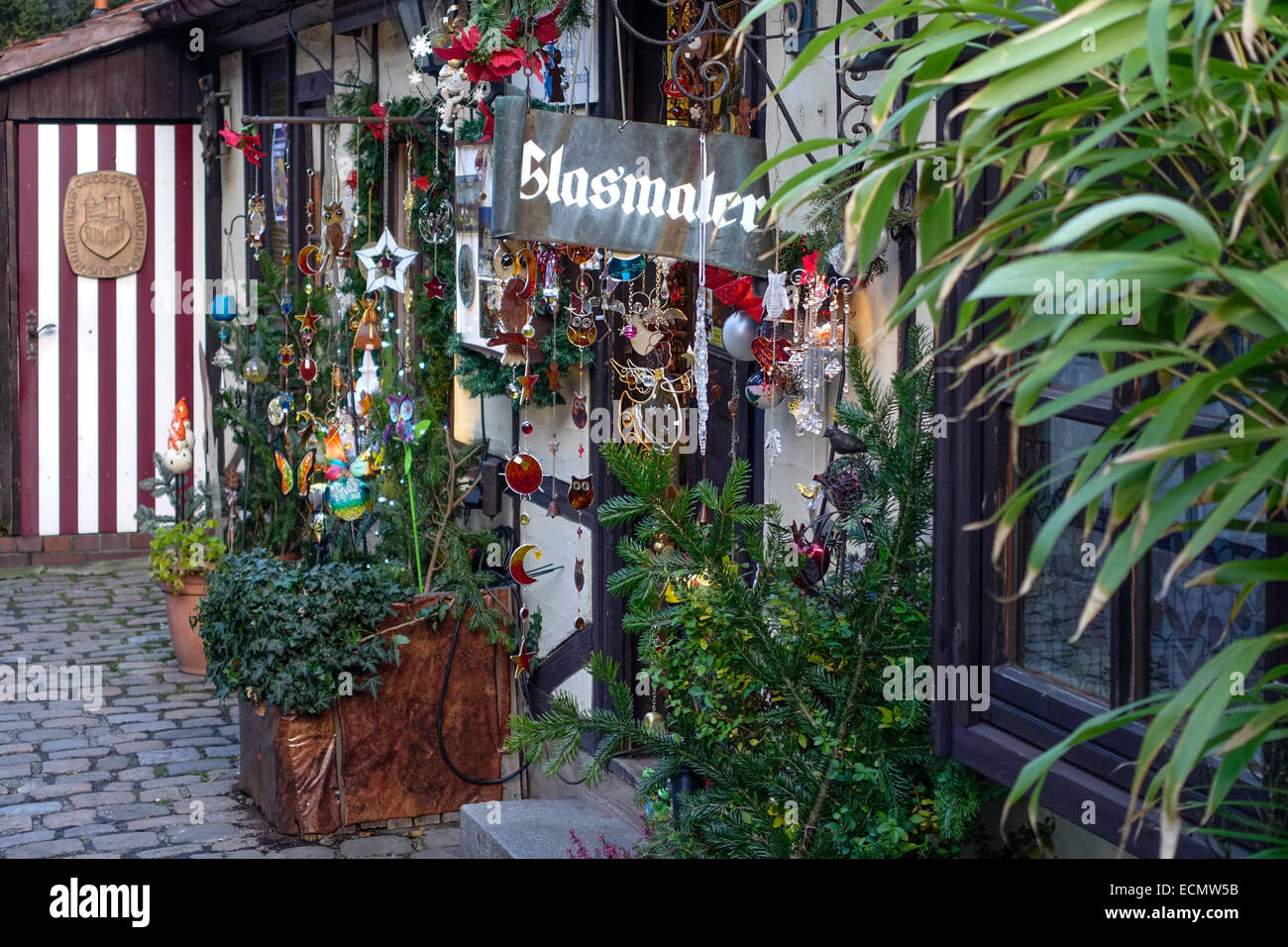 Weihnachtsmarkt im Handwerkerhof in Nürnberg, Middle Franconia, Bayern, Deutschland, Europa Stockfoto