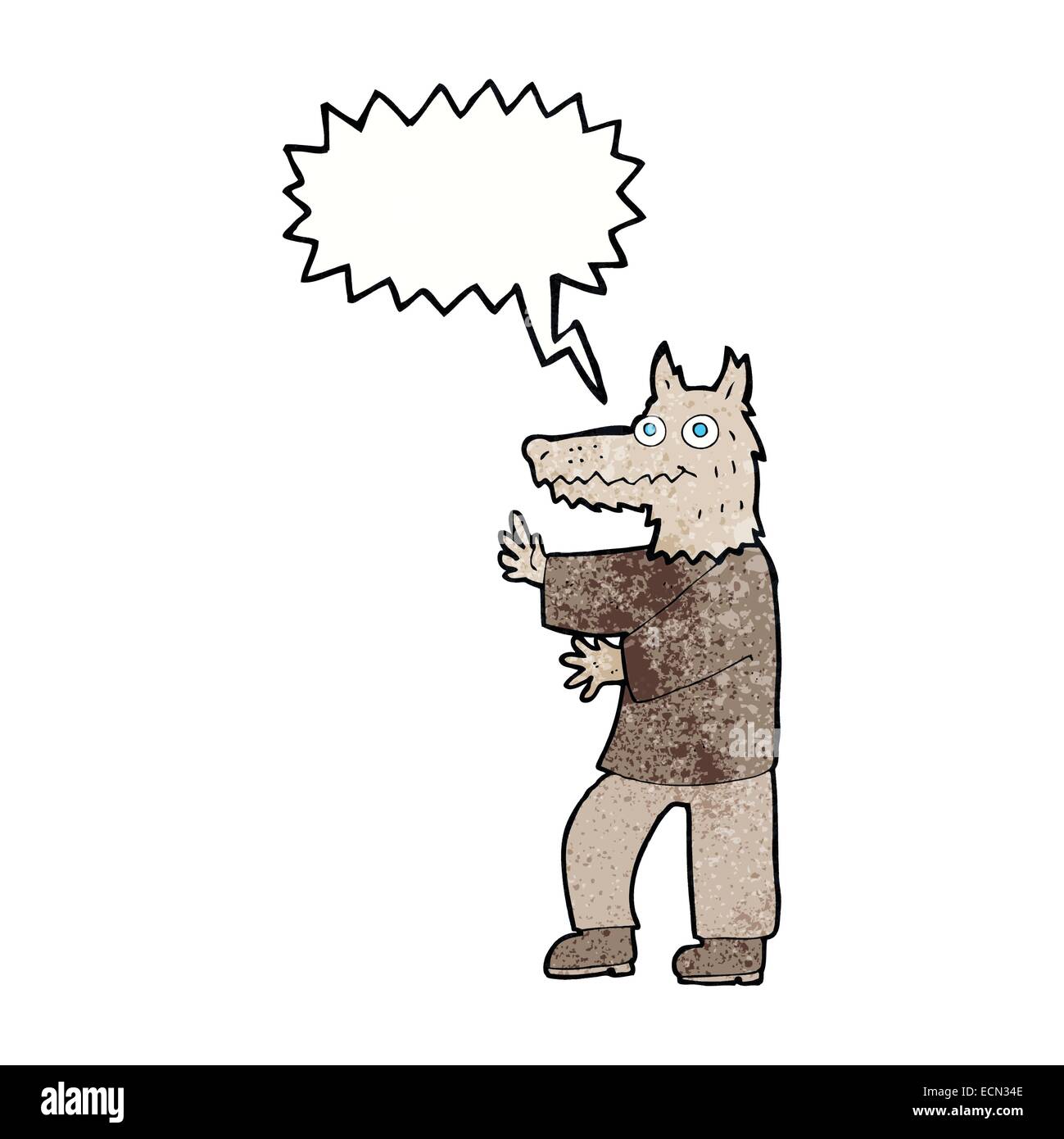 Karikatur lustige Werwolf mit Sprechblase Alamy