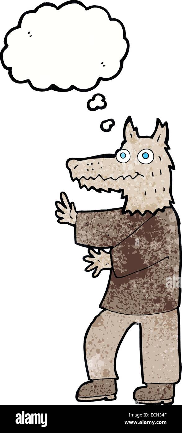 Karikatur lustige Werwolf mit Gedankenblase Alamy