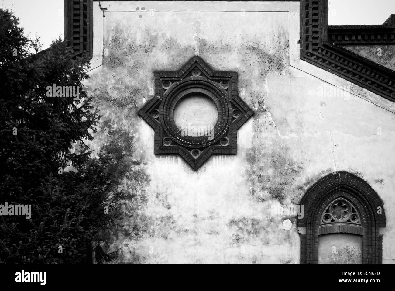 Crespi d'Adda village Italien. Fassade Detail Stockfoto
