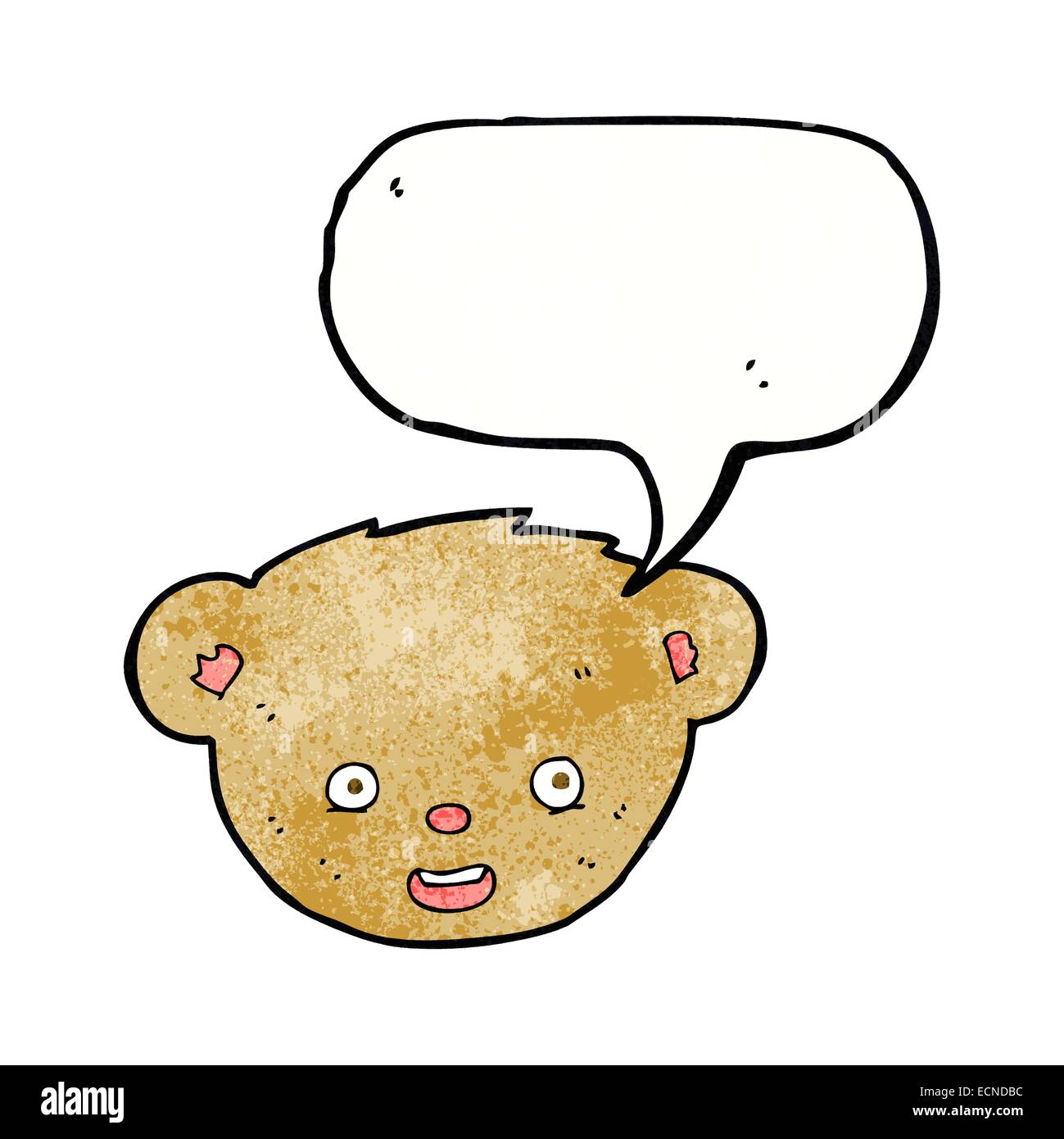 Cartoon-Teddybär Gesicht mit Sprechblase Stock-Vektorgrafik - Alamy