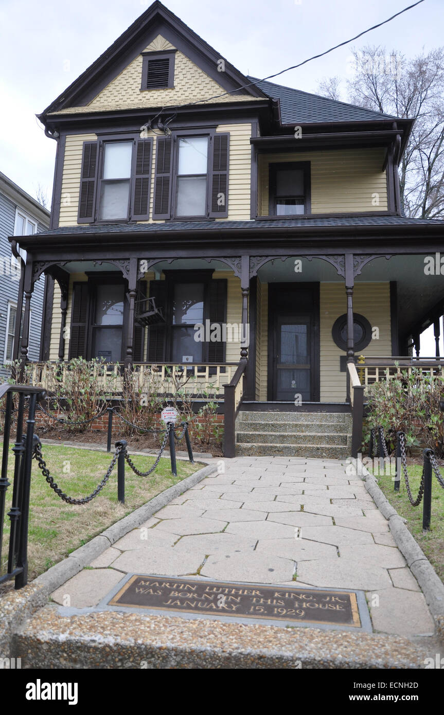 Geburtshaus von Martin Luther King Jr. in 501 Auburn Avenue, Atlanta, Georgia im Jahre 1929 Stockfoto