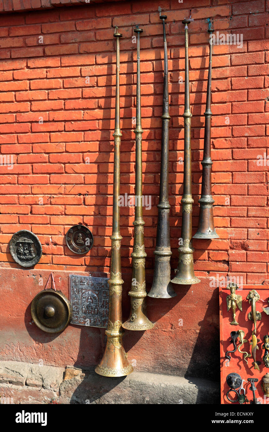 Tourist-Geschenke und Andenken Stände und Geschäfte, Monkey Temple, UNESCO-Weltkulturerbe, Swayambhunath, Stadt Kathmandu, Nepal Stockfoto
