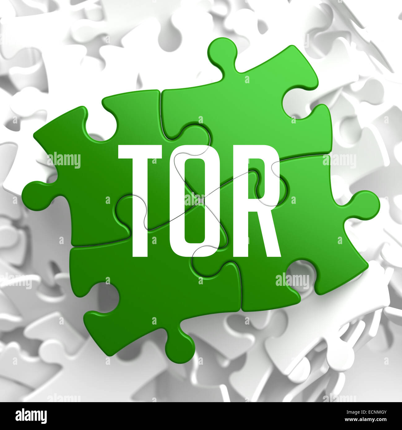 TOR auf grüne Puzzle. Stockfoto