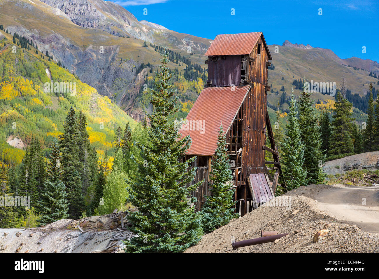 Auch genannt Yankee Mädchen Silber-Mine in der Red Mountain Minendistrikt Highway 550 Million Dollar Highway in Colorado Stockfoto
