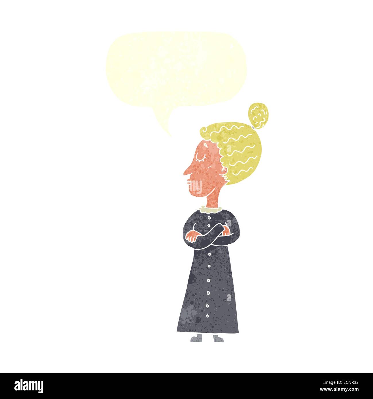 Cartoon strengen viktorianischen Lehrer mit Sprechblase Stock Vektor