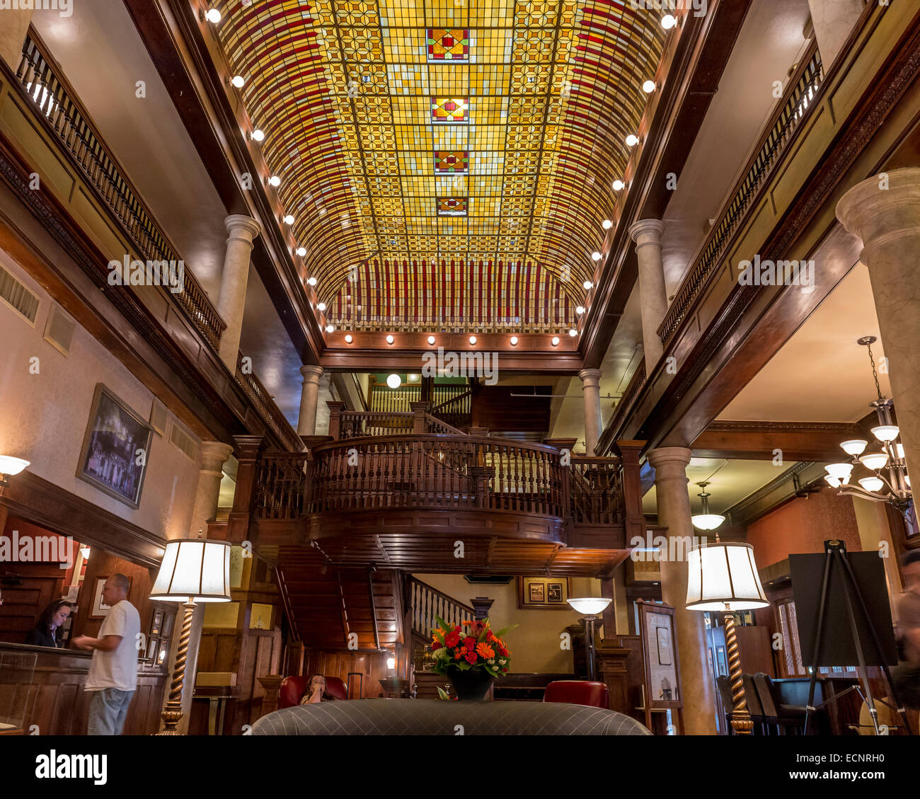 Innere des historischen Hotel Boulderado Lobby. Boulder. Colorado. USA Stockfoto