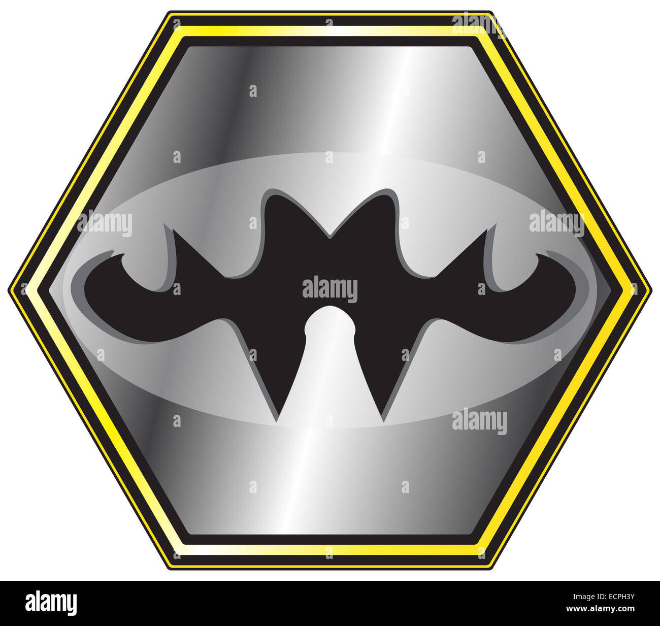 Ein seltsames Symbol Design mit einem Schatten isoliert auf weißem Hintergrund Stockfoto