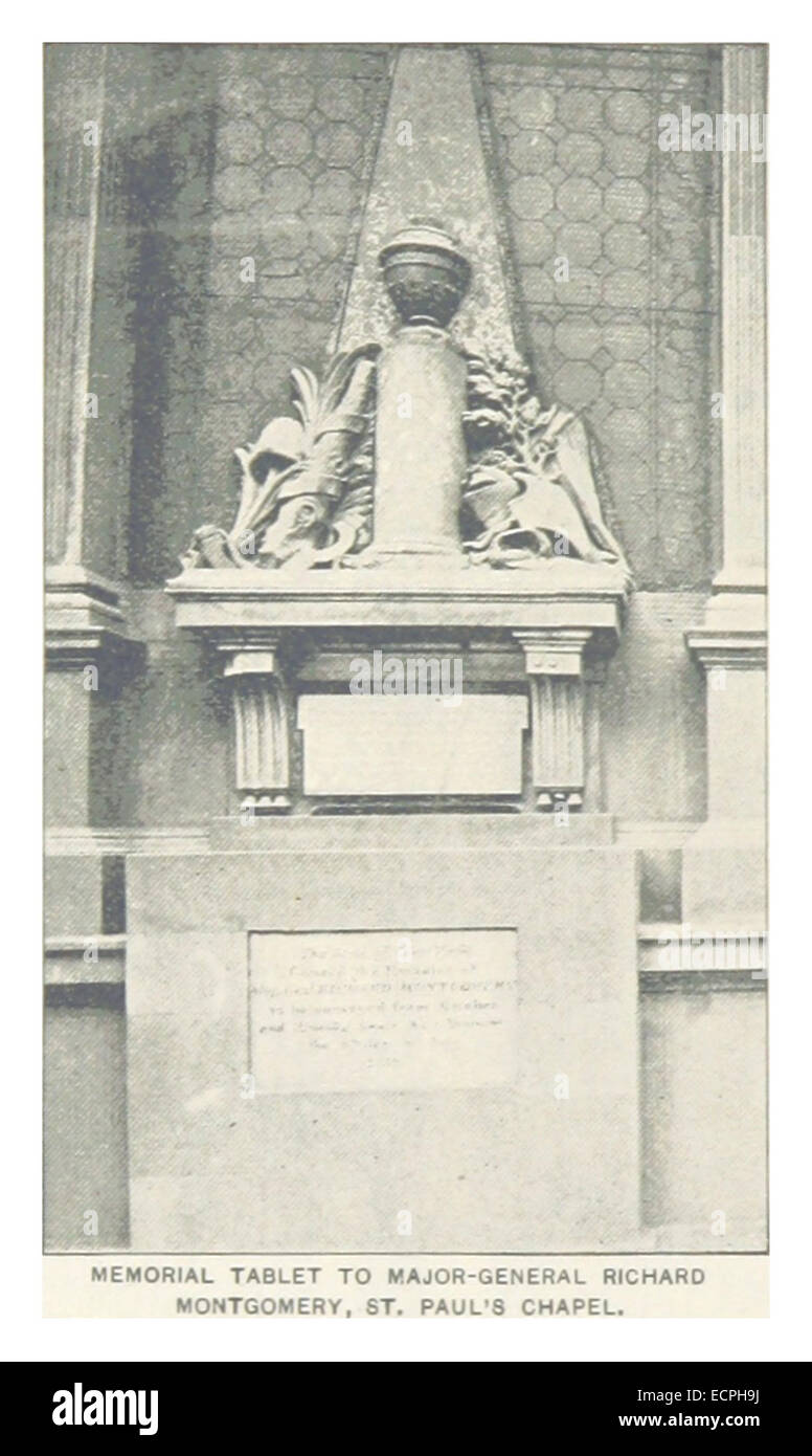 (King1893NYC) pg516 MEMORIAL TABLET, MAJOR-GENERAL RICHARD MONTGOMERY, ST. Pauls Kapelle Stockfoto