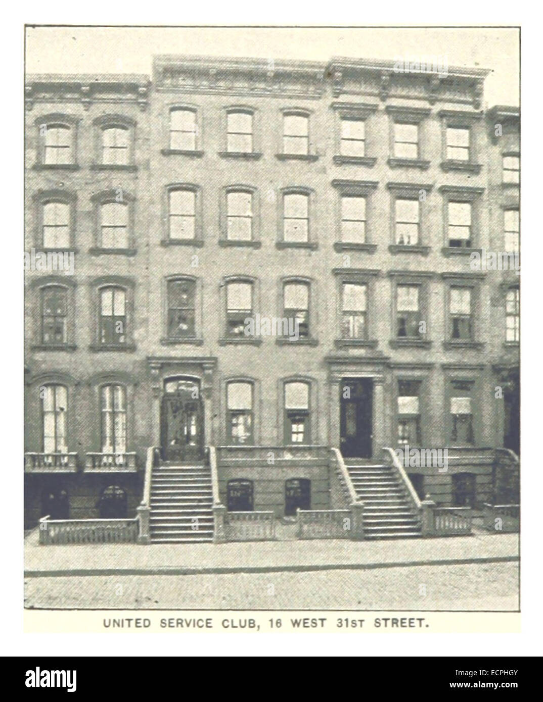 (King1893NYC) pg566 UNITED SERVICE CLUB, 16 WEST 31ST STREET Stockfoto