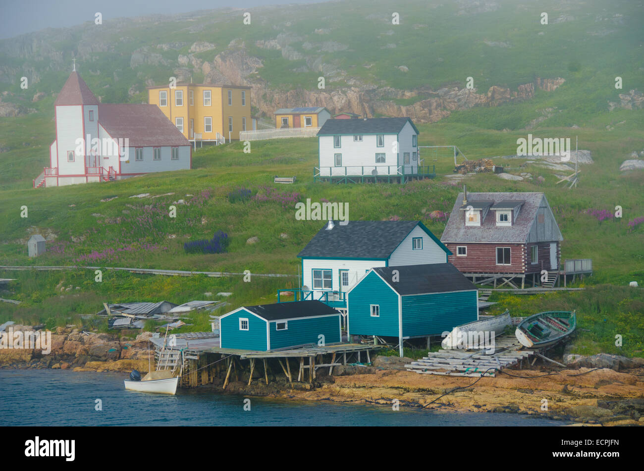 Einmal ist die Hauptstadt des maritimen Labrador, Schlacht Hafen jetzt eine nationale historische Stätte Kanadas und eine Insel in der Zeit eingefroren. Stockfoto