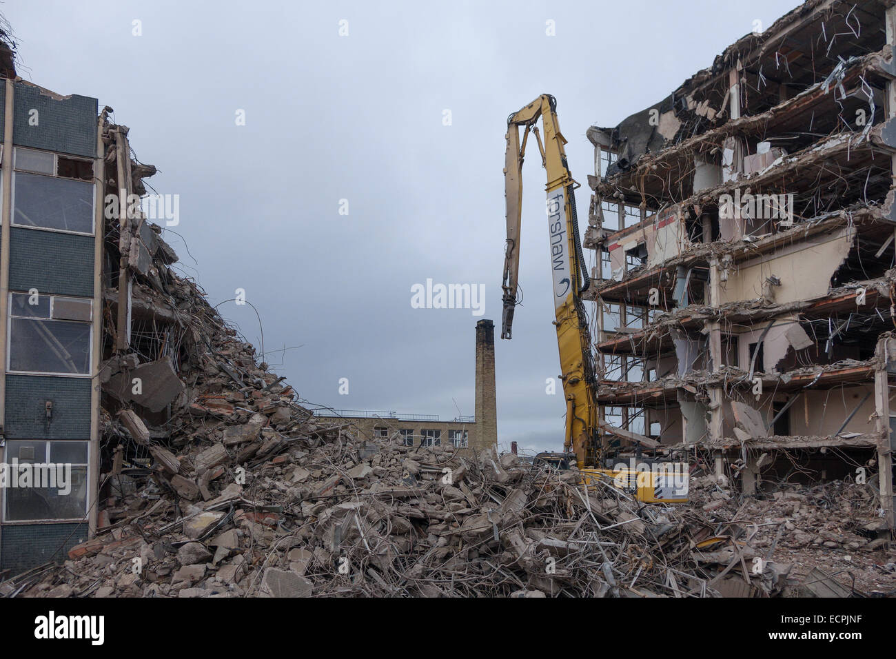 Bradford College, Westbrook Gebäude abgerissen, um Platz für Grünflächen machen. Stockfoto