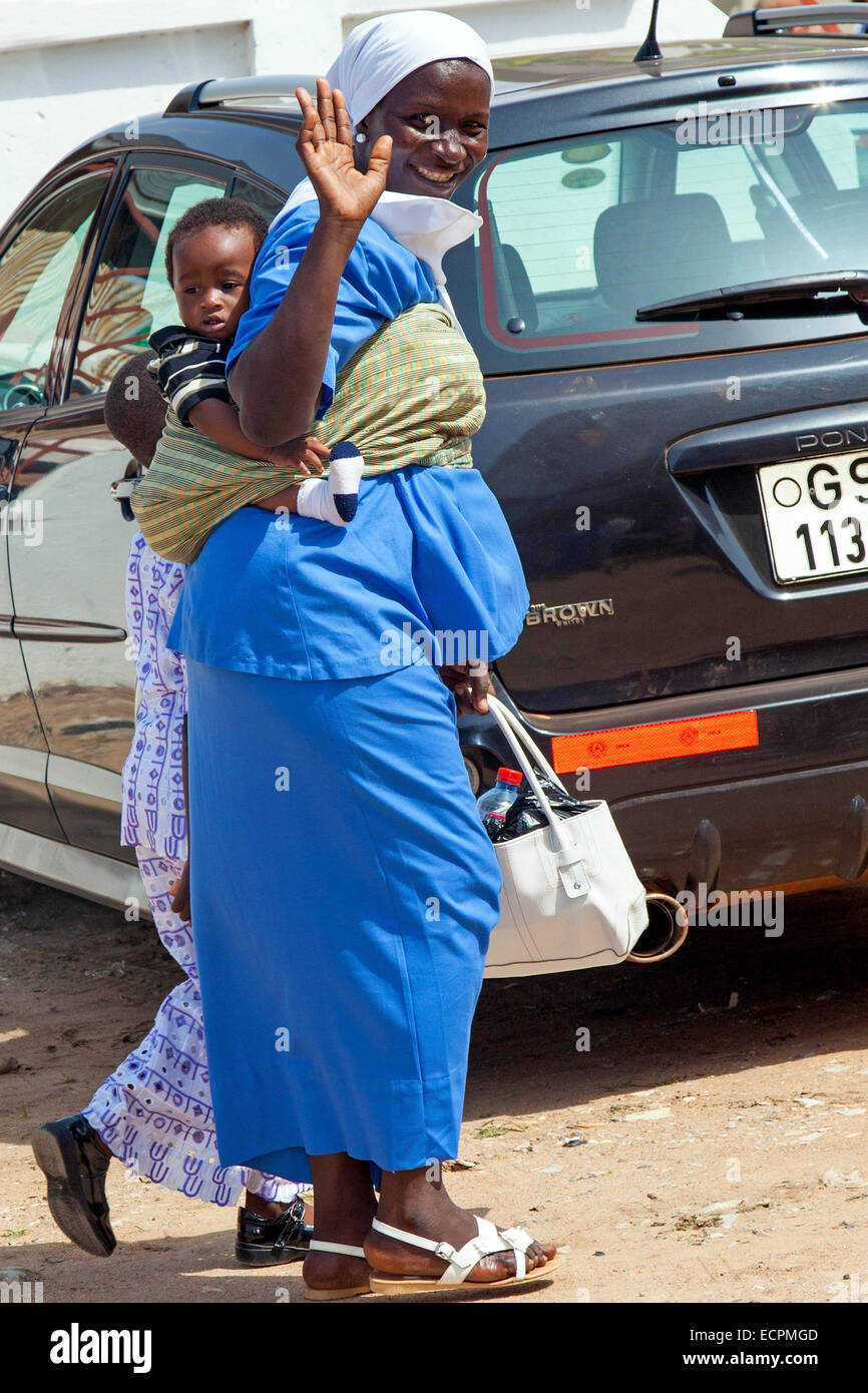 Mutter und Kind, Osu, Accra, Ghana, Afrika Stockfoto