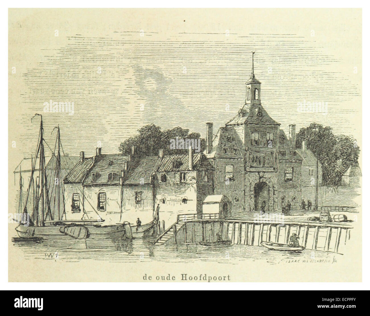 Das Werk von AA aus dem Jahr 1855 zeigt eine Darstellung des Alten Haupthafens Rotterdams und zeigt seine Bedeutung als Handelsknotenpunkt Mitte des 19. Jahrhunderts. Stockfoto