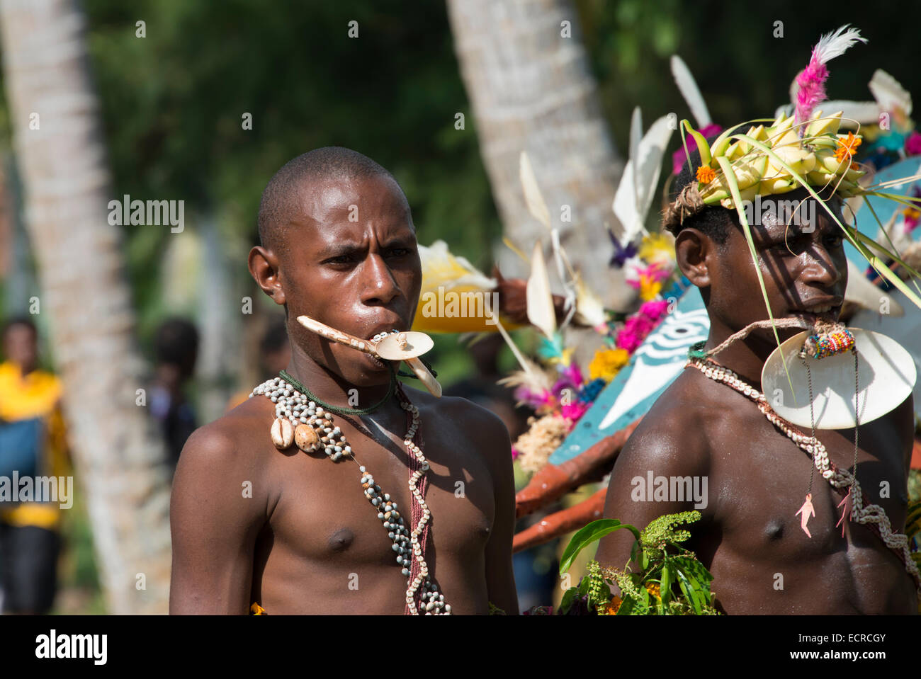 Melanesien, Papua-Neu-Guinea, Sepik River Gebiet, Murik Lakes, Karau Dorf. Stockfoto
