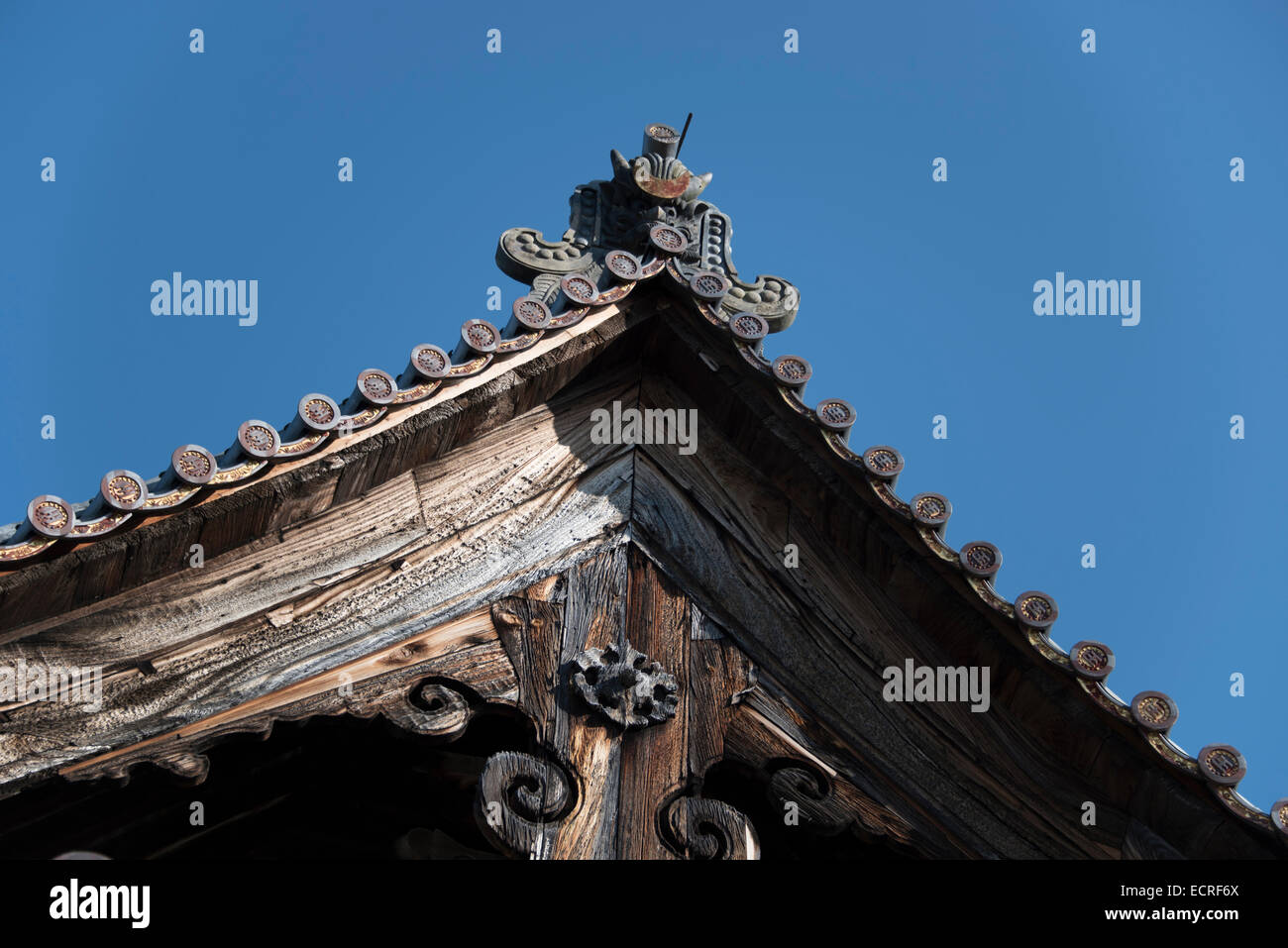 Japanischer Tempel Gebäudedetails, Japan. Stockfoto