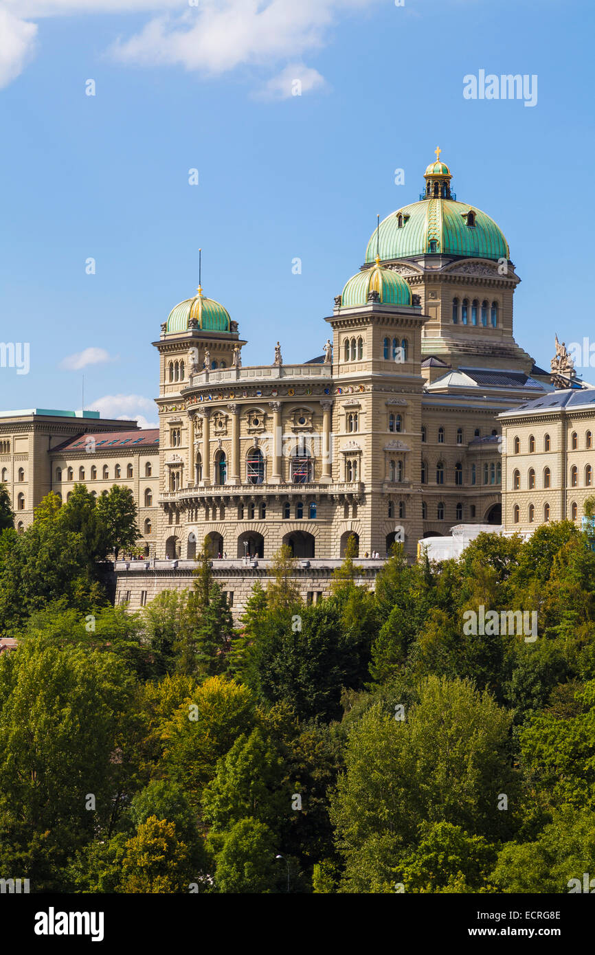 BUNDESHAUS DER SCHWEIZ, BUNDESHAUS, PARLAMENTSGEBÄUDE, STADT, BERN, BERN, KANTON BERN, SCHWEIZ Stockfoto