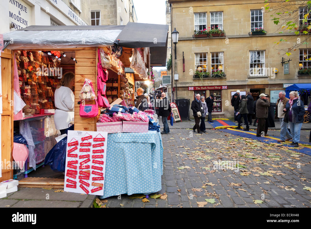 Badewanne Weihnachtsmarkt, Somerset, England, Großbritannien Stockfoto