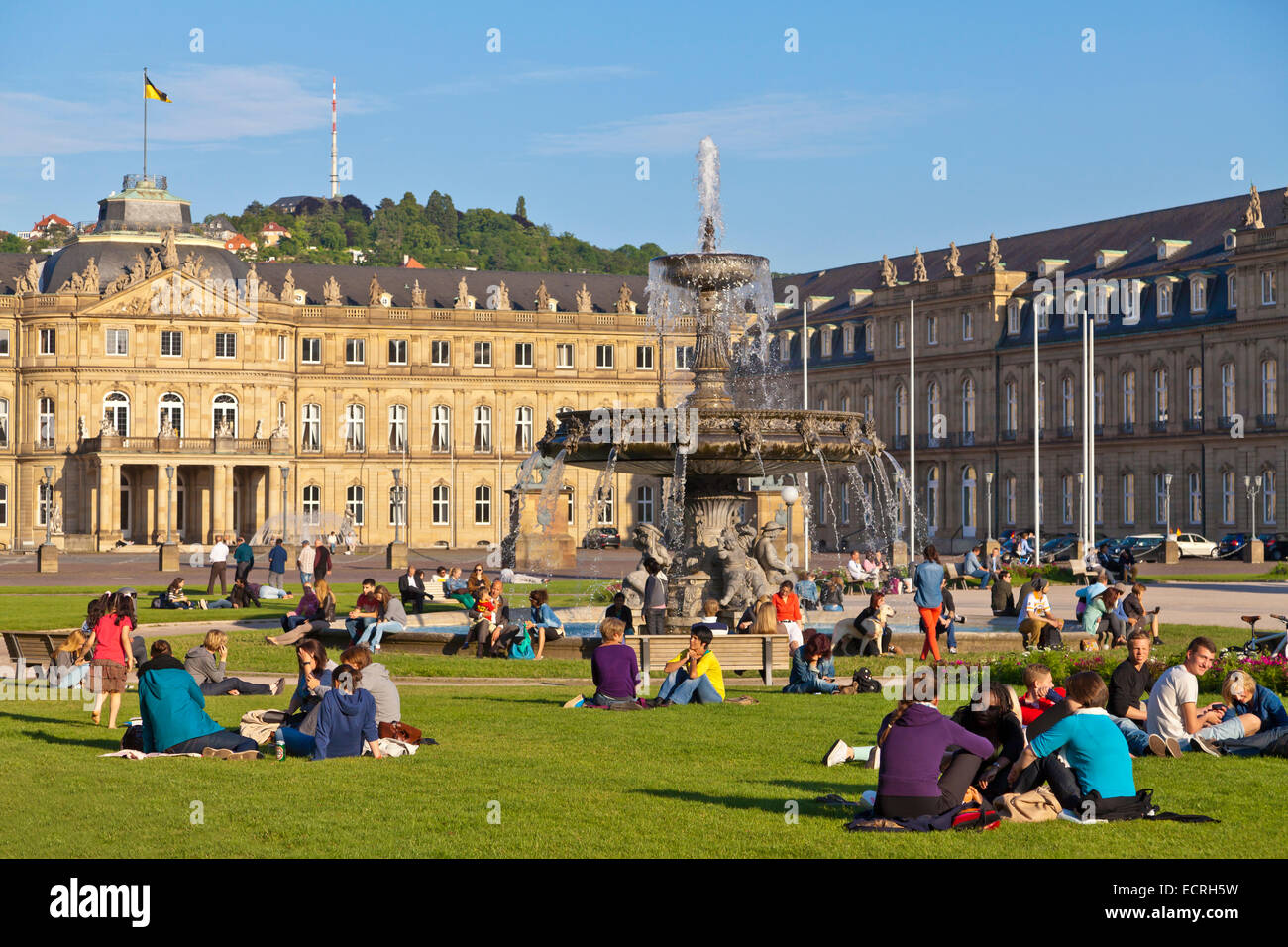 NEUES SCHLOSS, SCHLOSSPLATZ-PLATZ, STUTTGART, BADEN-WÜRTTEMBERG, DEUTSCHLAND Stockfoto