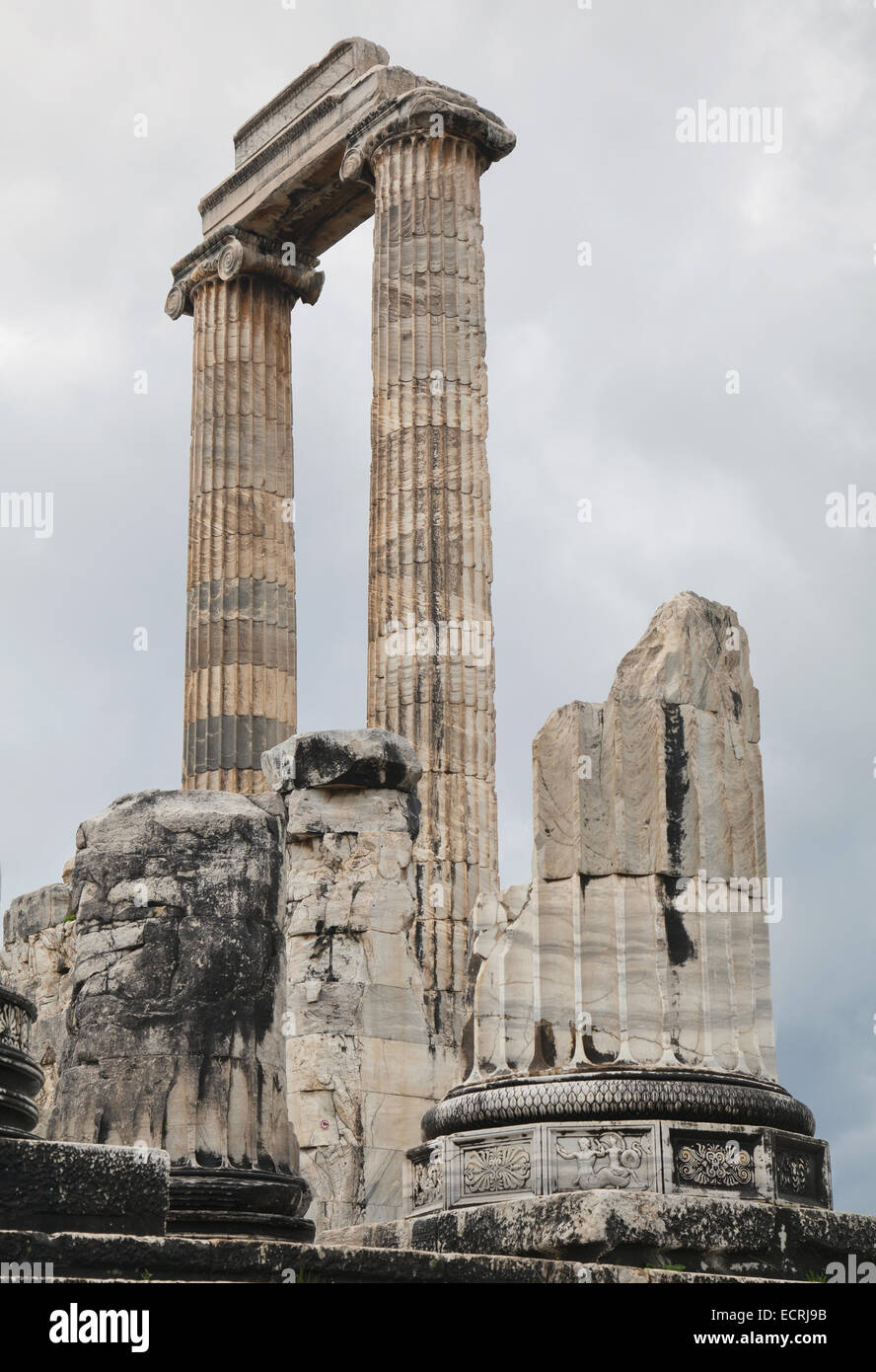 Ruinen des antiken Apollo-Tempel in Didyma, Türkei Stockfoto