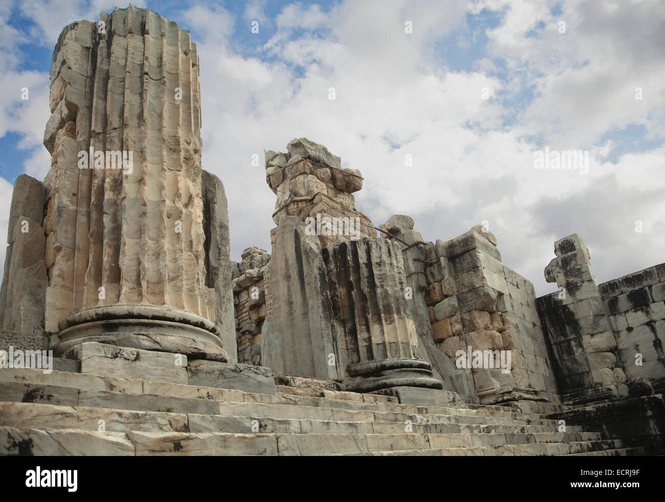 Ruinen des antiken Apollo-Tempel in Didyma, Türkei Stockfoto