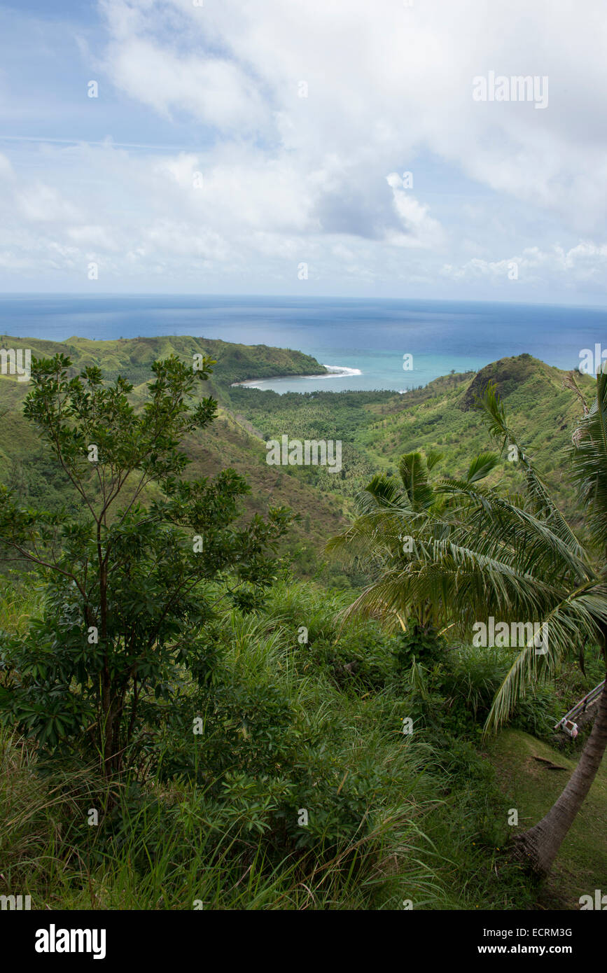 Mikronesien, Marianen, US-Territorium Guam. Guams Territorial Seashore Park, Cetti Bucht überblicken. Stockfoto