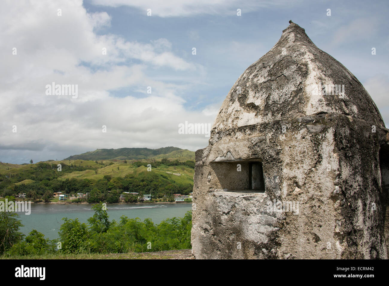 US-Territorium Guam, Umatac. Historischen spanischen Fort Nuestra Senora De La Soledad (aka Fort Soledad). Stockfoto