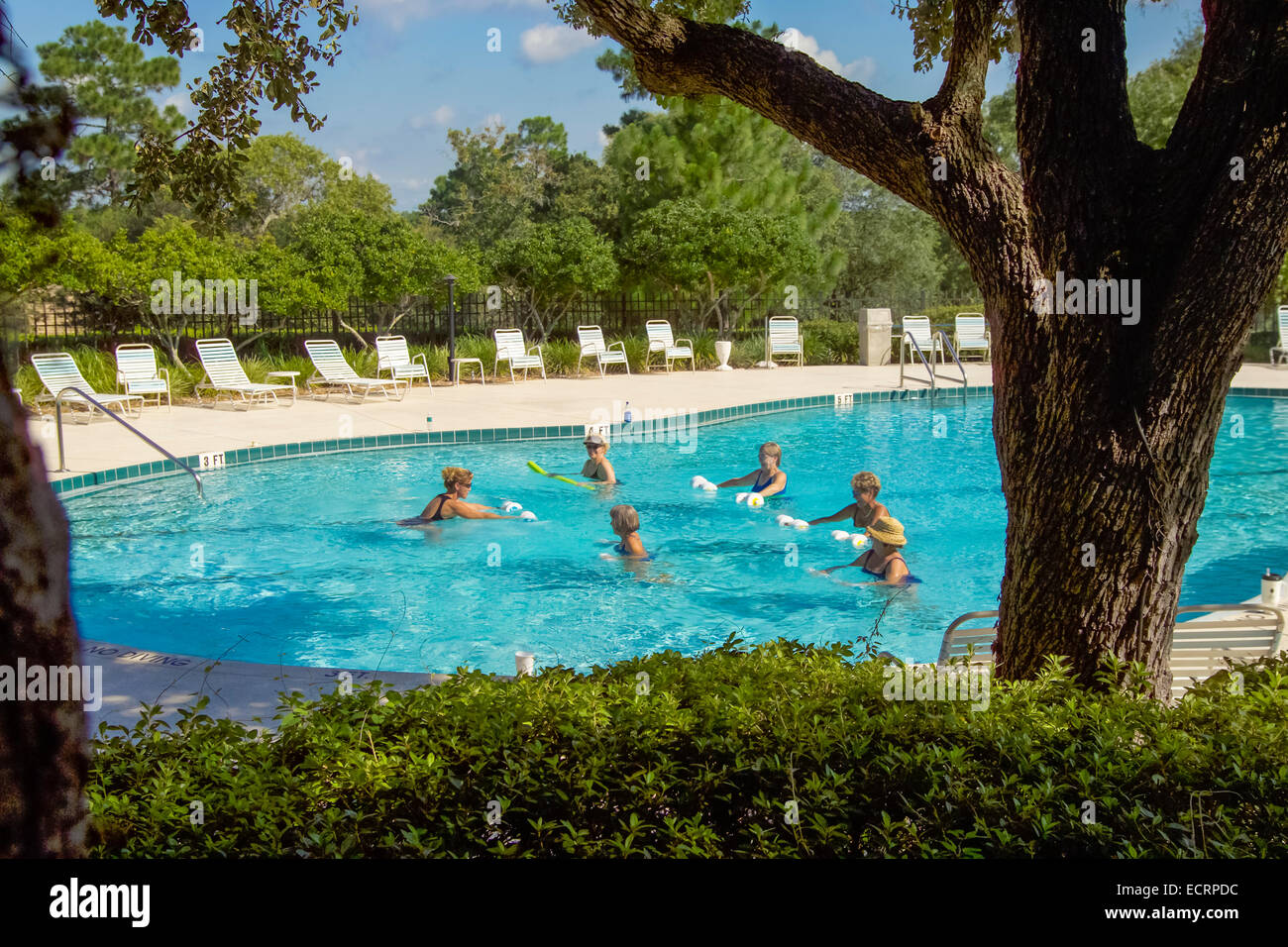 Frauen in Führungspositionen Aqua-Aerobic-Kurs Stockfoto