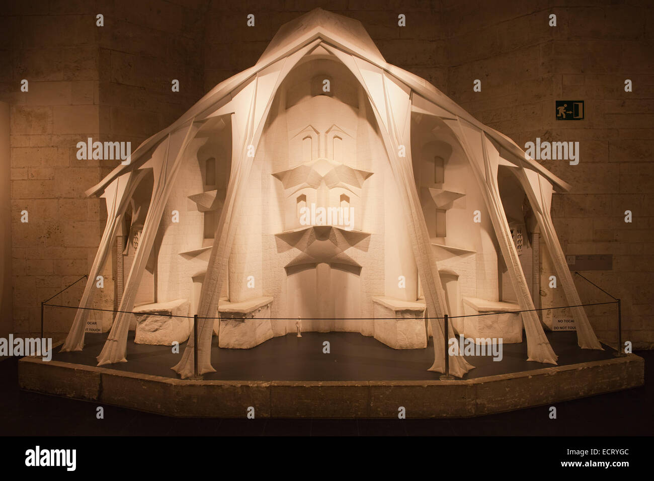 Leidenschaft Fassade der Sagrada Familia Modell im Museum in Barcelona, Katalonien, Spanien. Stockfoto