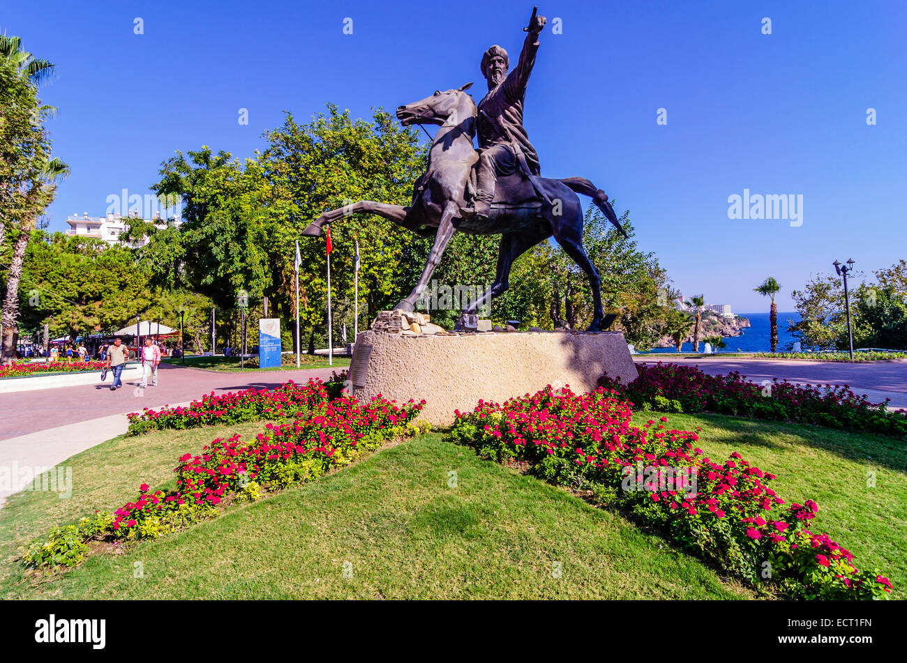 Türkei Antalya Denkmal von Kemal Atatürk Stockfoto