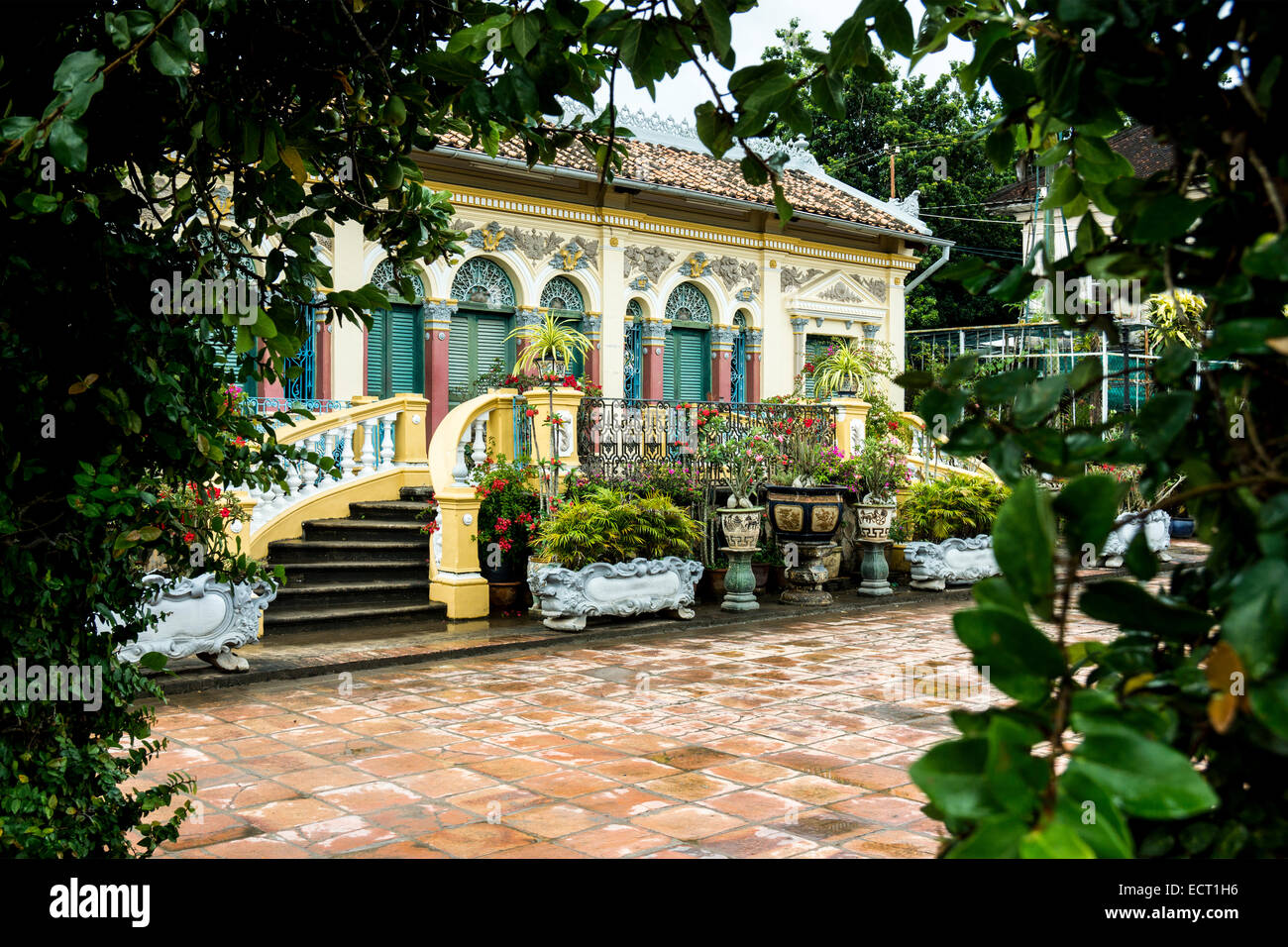 Vietnam Nam Bo Can Tho Blick auf kolonialen Gebäude von Binh Thuy Stockfoto