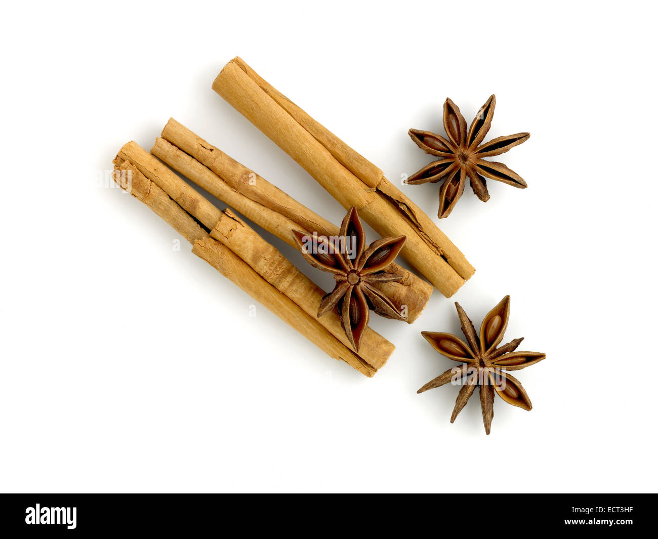 Zimtstangen & Sternanis Stockfoto