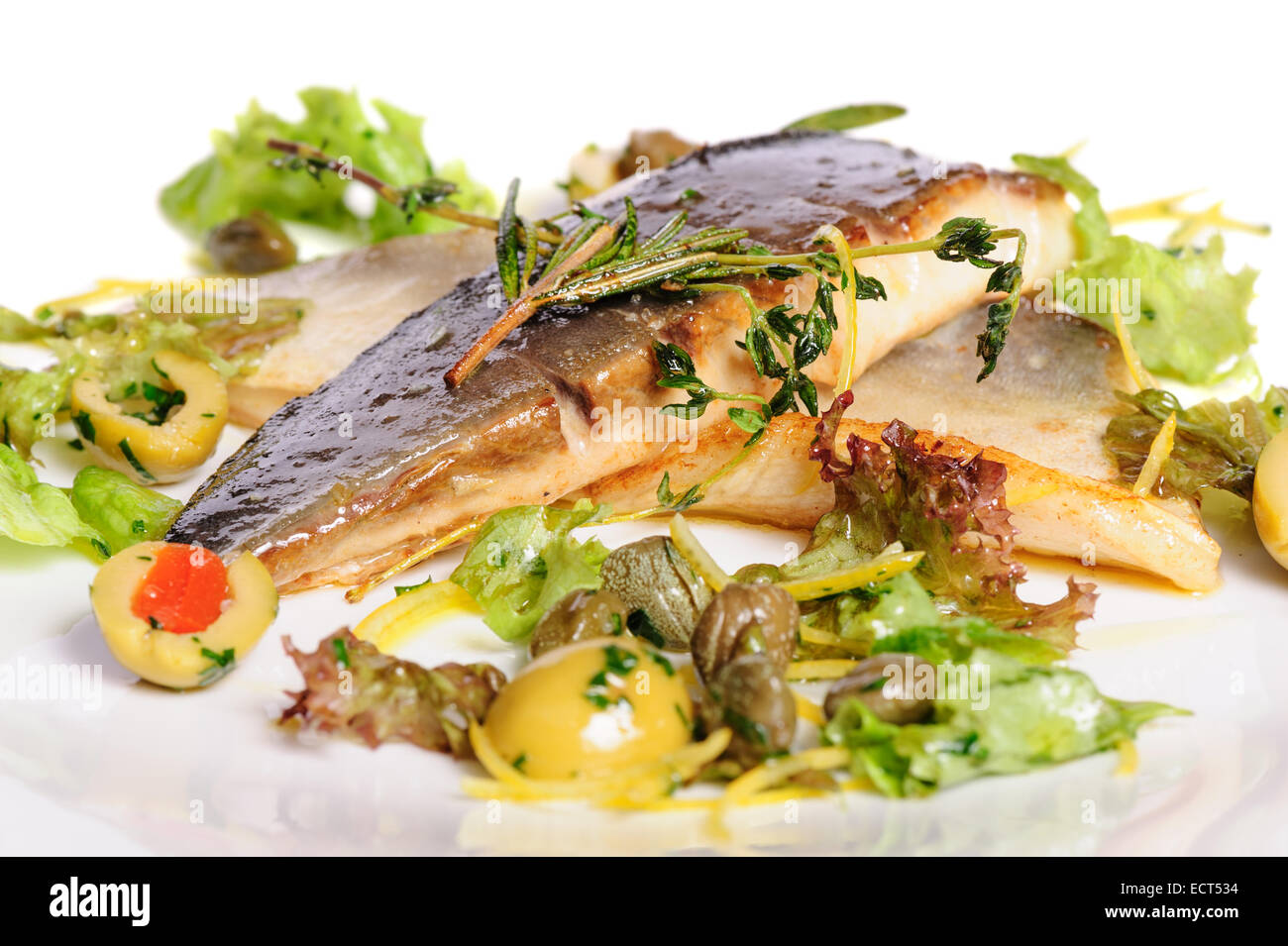 Paniertes Fischfilet Stockfoto