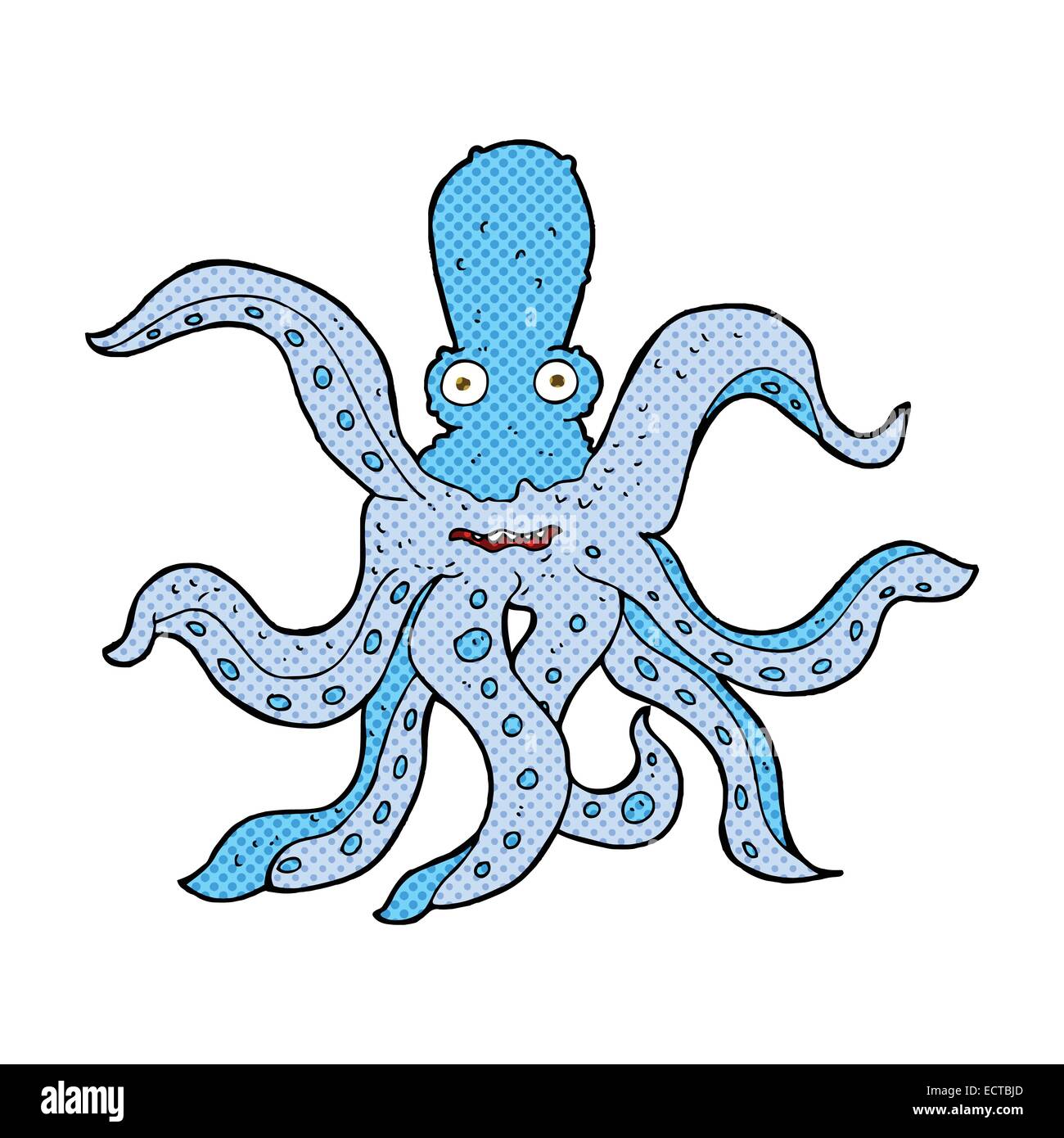 Retro Comic Buch Style Cartoon Riesenkraken Stock Vektor