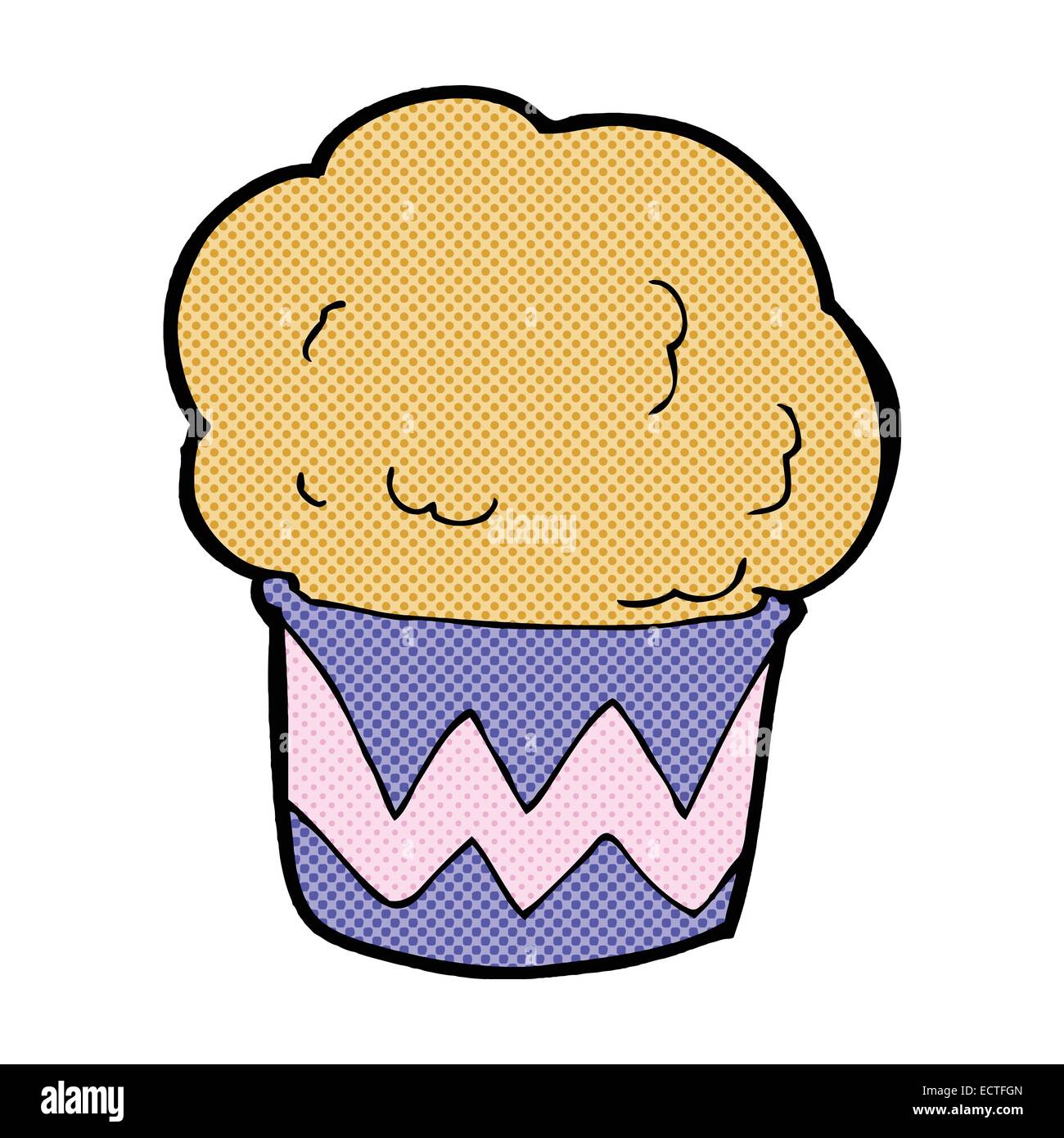 Retro Comic Buch Style Cartoon cupcake Stock Vektor