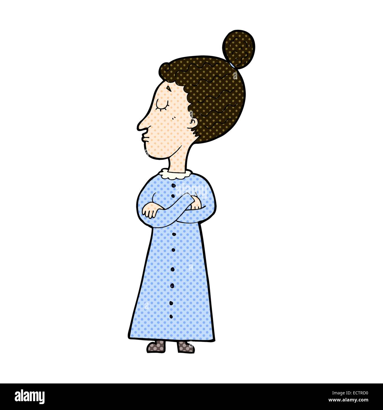 Retro Comic-Stil cartoon strengen viktorianischen Lehrer Stock Vektor